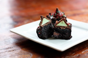 festive mint truffle brownie bites