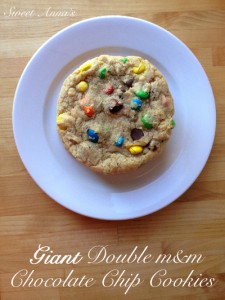 giant double m&m chocolate chip cookies
