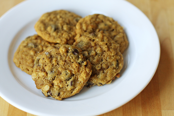 Chewy Salted Pumpkin Chocolate Chip Oatmeal Cookies | Sweet Anna's