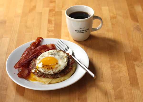 Open Faced Waffle Breakfast Sandwich | Sweet Anna's