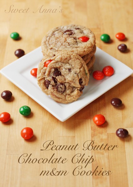 Peanut Butter Chocolate Chip M&M Cookies | Sweet Anna's