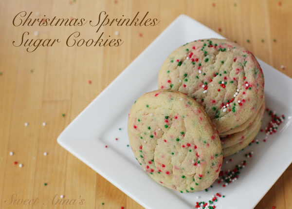 Christmas Sprinkles Sugar Cookies | Sweet Anna's