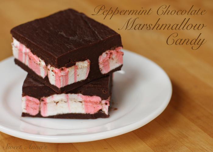 easy peppermint chocolate marshmallow candy | Sweet Anna's