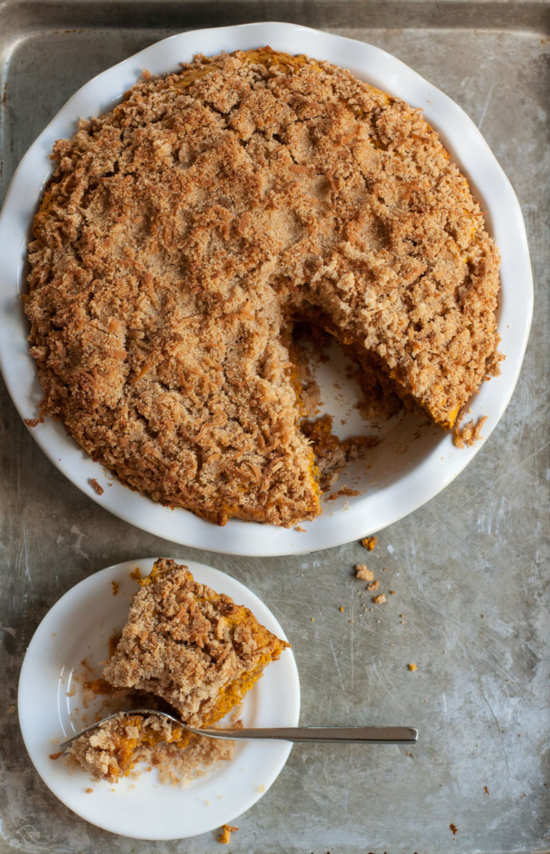 Dairy Free Coconut Streusel Pumpkin Coffee Cake | Sweet Anna's