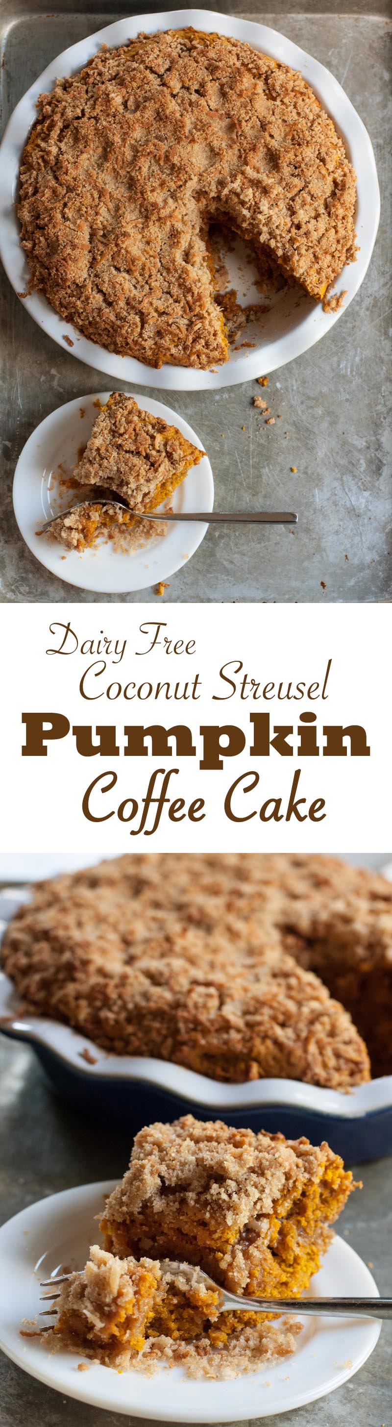 Dairy Free Coconut Streusel Pumpkin Coffee Cake | Sweet Anna's