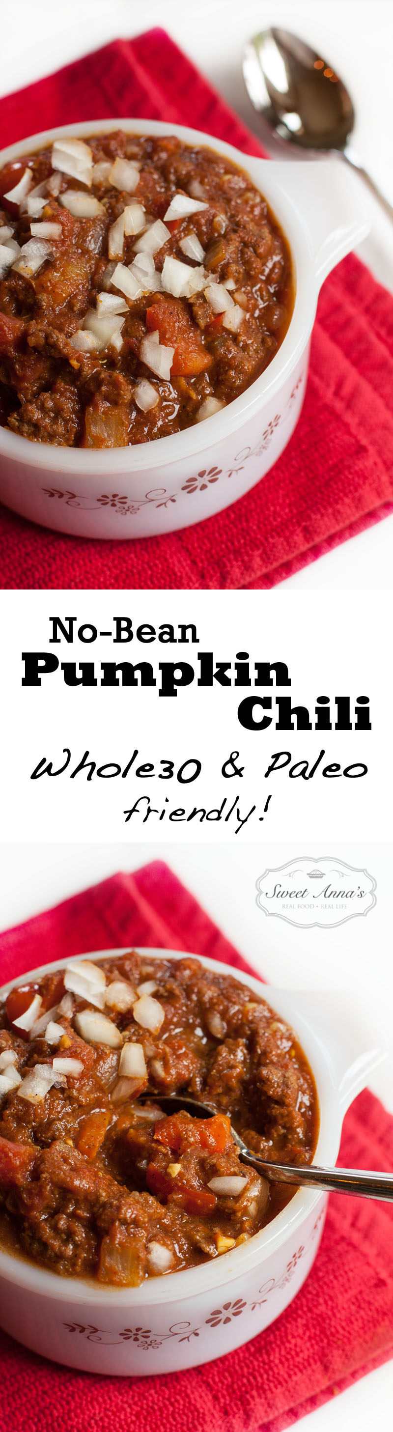 No-Bean Pumpkin Chili (Whole30 & Paleo friendly!) | Sweet Anna's