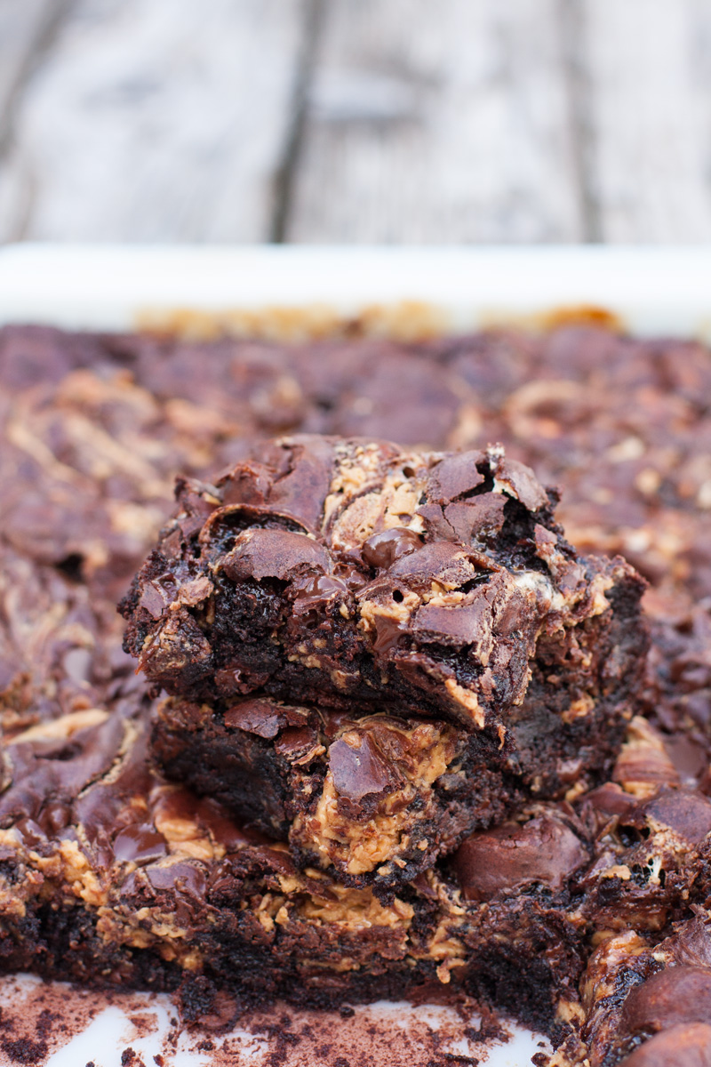 Marshmallow Peanut Butter Swirl MADE-FROM-SCRATCH Brownies! (Gluten Free OR Gluten Full!) | sweetannas.com