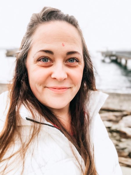 Annalise smiling for a selfie on the Port Townsend pier